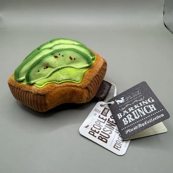 Barking Brunch Plush Avocado Toast Small Dog Toy - Picture 1 of 2